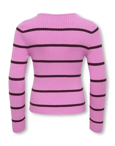 Only - KOGIbi Rib Boatneck Strik - Cyclamen/Winetasting 